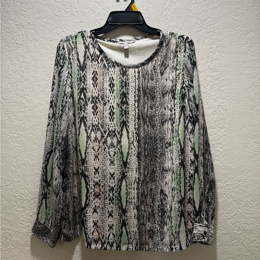 Banana Republic Multicolor Snake Print Blouse